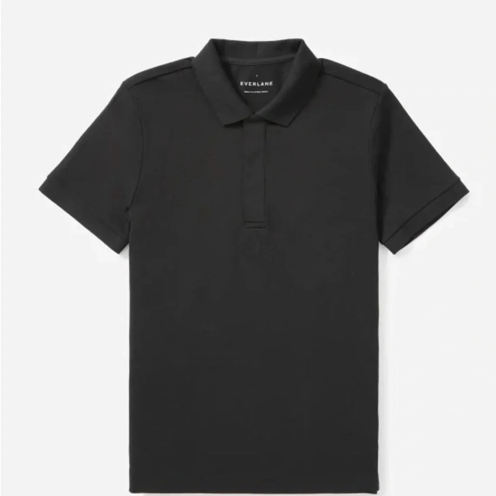 Everlane The Performance Polo Black Medium Organic Cotton